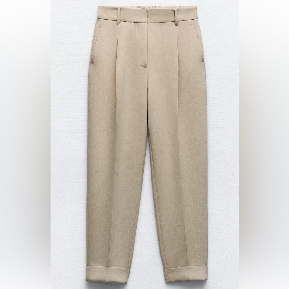 Zara Cuffed Trousers With Pleats